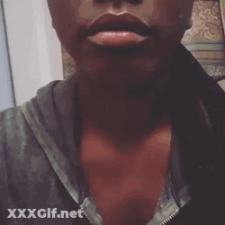Amateur Ebony Cumshots: Mouthful Of Black Cock GIF