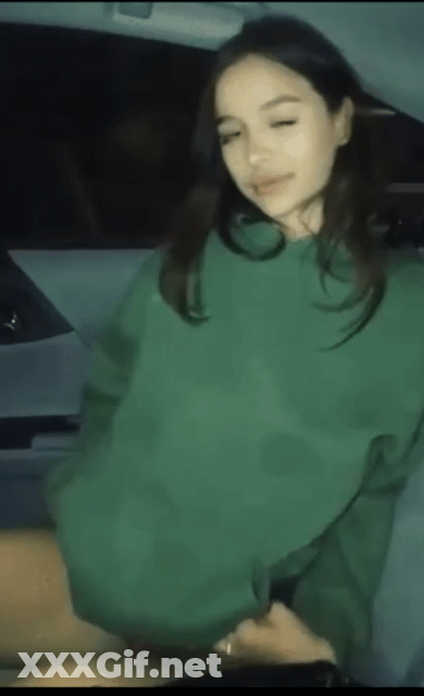 Big Tits Babe In Green Sweater GIF