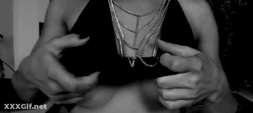 Big Tits Boobs Flash: Breast Exposure In Black And White GIF