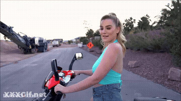 Blake Blossom - Blake Blossom Trades Sexual Favors For Her Moped Repair GIF