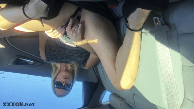 Blonde Babe Masturbating In Public GIF