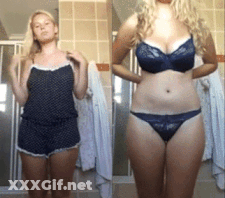 Blonde Babe With Big Tits: Amateur Sexy Shower Moment GIF