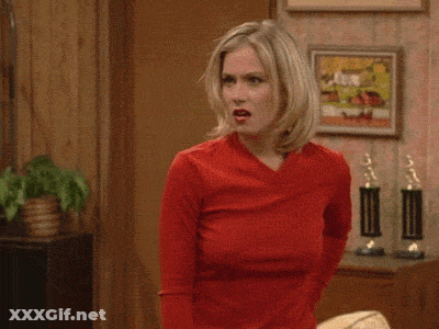 Blonde Celebrity Kelly Bundy's Sexy Pokies GIF