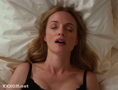 Blonde Celebrity Masturbating Non-Nude: Heather Graham's Open-Mouthed Orgasm GIF