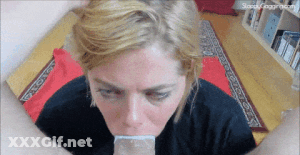 Blowjob Bitch Gets Cumshots GIF