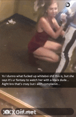 Blowjob Captions: Cuckolding My Girlfriend With A Black Dude GIF
