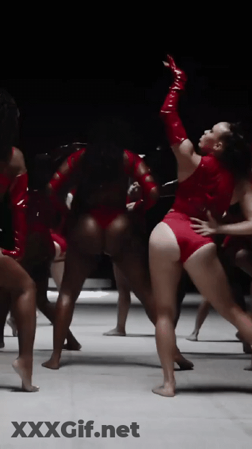 Brasileira Booty Shaking: Celebrity Ebony Ass In Red Bikini GIF