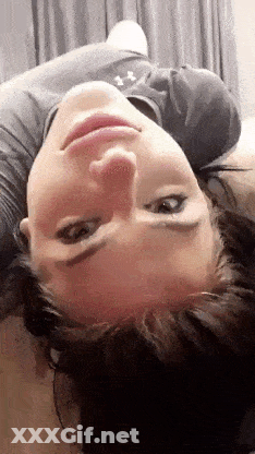 Brunette Babe Giving A Deepthroat Blowjob GIF