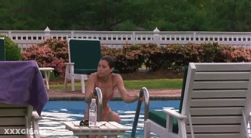 Brunette Big Tits Celebrity Swimming Pool Scandal GIF