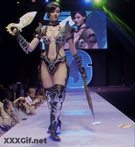 Brunette Booty Babe In Pixie Cut Cosplaying As Prince Of Persia GIF