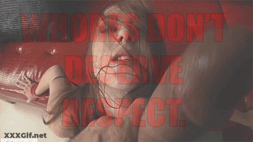 Brunette Dumb Slut Gets Dickslapped - Disrespect GIF