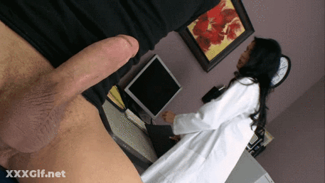 Busty Brunette Doctor Gets Fucked By Big Dick Nurse GIF