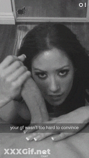 Cheating Girlfriend Gives Blowjob To Cuckold GIF