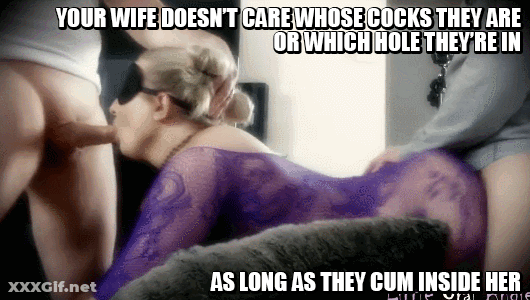 Cuckold Captions: As Long As They Cum GIF