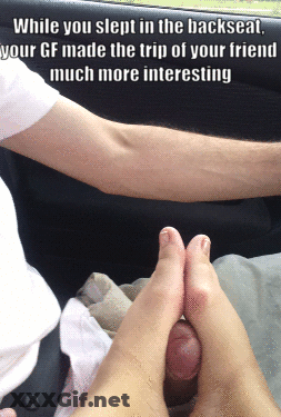 Footjob Car GIF