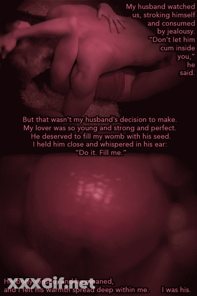 Hotwife Caption: Cuckold Jealousy - Impregnation Breeding GIF