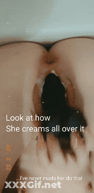 Look At How She Creams All Over It: Interracial Cuckoldress With BBC Shared Wife GIF
