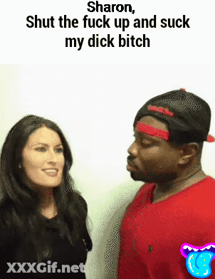 Sharon Gives A Sensational Blowjob To A Black Man GIF
