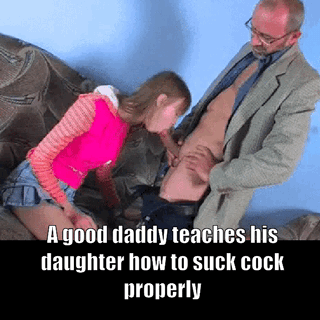 A Good Daddy Teaches His Daughter How To Suck Cock Properly GIF
