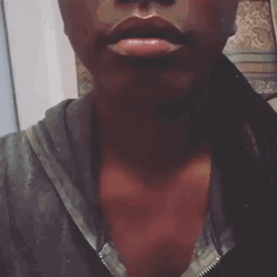Amateur Ebony Cumshots: Mouthful Of Black Cock GIF