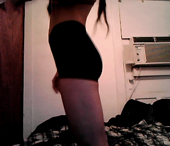 Amateur Hippie Striptease: Teen Webcam Fun GIF