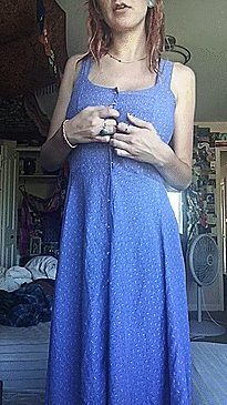 Amateur Redhead Teen's Big Tits College Emo Moment GIF