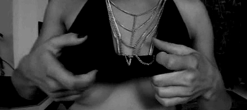 Big Tits Boobs Flash: Breast Exposure In Black And White GIF