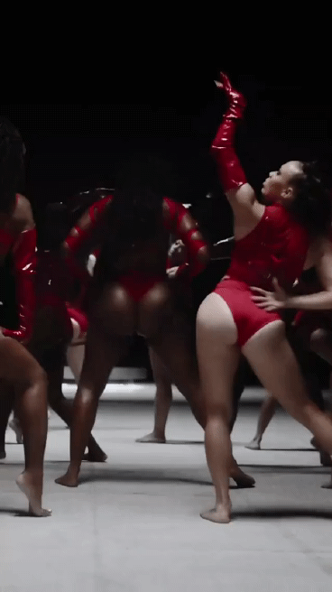 Brasileira Booty Shaking: Celebrity Ebony Ass In Red Bikini GIF