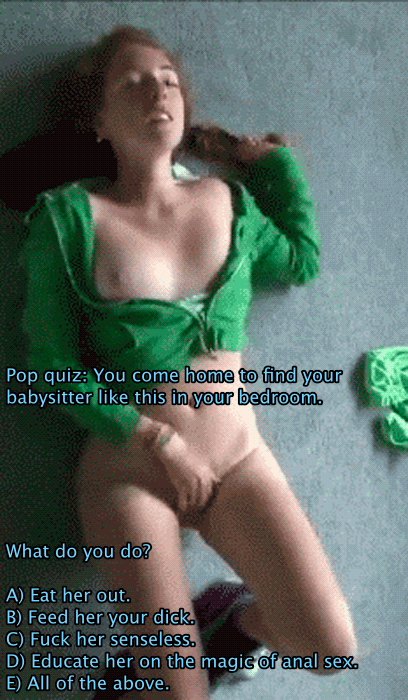 Cheating Redhead Babysitter Gets Masturbated In Bedroom GIF