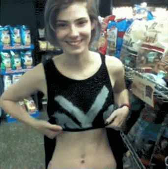 Petite Amateur Panties Show - Non Nude Public Sex GIF