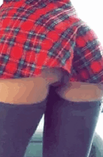 Plaid Skirt Upskirt: A Taste Of The Goods GIF