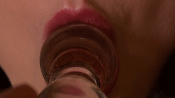 Red Lips, Glass Dildo, Blowjob GIF: Get Your Kink On With Sexy Slut GIF