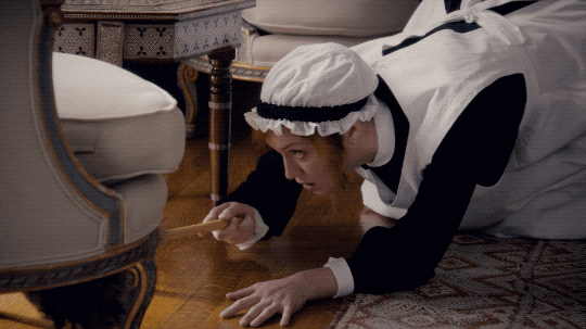 Redhead Celebrity Slut Gets Down On Her Knees GIF