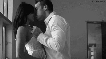Sexy Shit: Two Hot People Kissing And Touching Each Other GIF