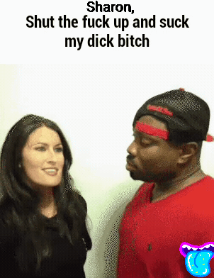Sharon Gives A Sensational Blowjob To A Black Man GIF