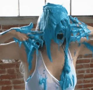Slimy Messy Fetish: Woman Gets Covered In Gunge GIF