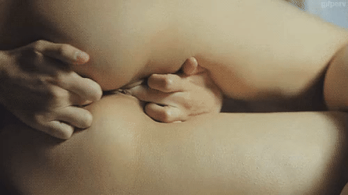 The Girl Puts Her Fingers In Her Pussy And Ass GIF