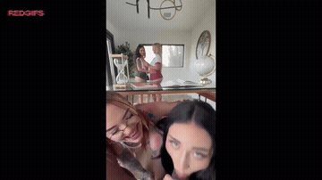 4 Very Naughty Teens Share A Giant Black Cock GIF