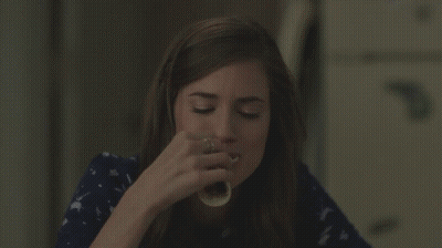 Allison Williams Gets Hot And Heavy With A Food-Filled Mug GIF