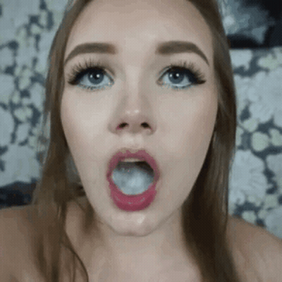 Amateur Cum Swallow: Eye Contact GIF