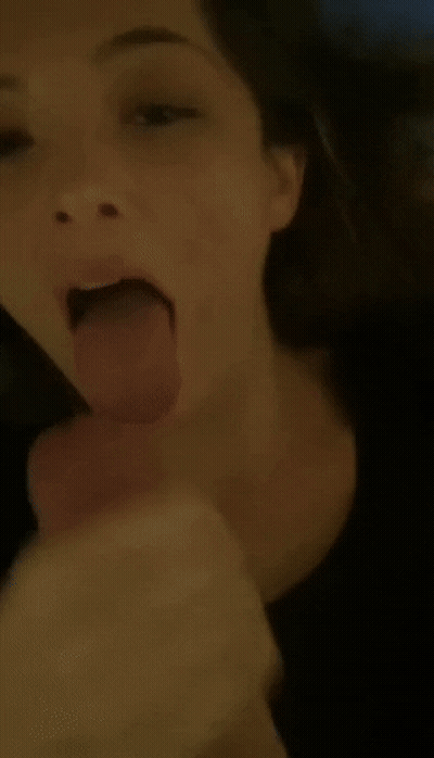 Amateur Cumshot: Facial Swallowing In POV GIF