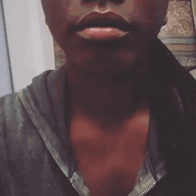Amateur Ebony Cumshots: Mouthful Of Black Cock GIF