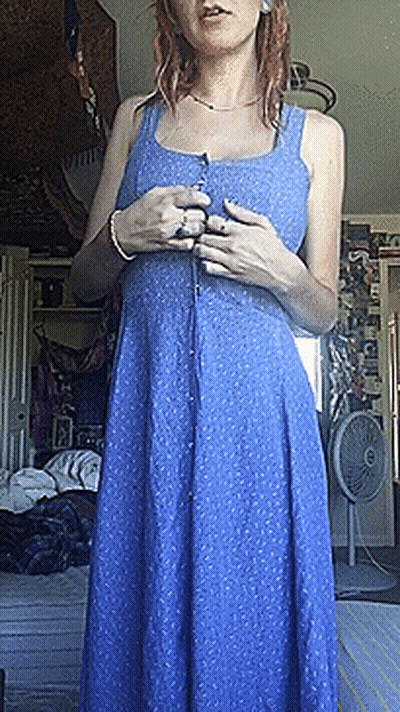 Amateur Redhead Teen's Big Tits College Emo Moment GIF