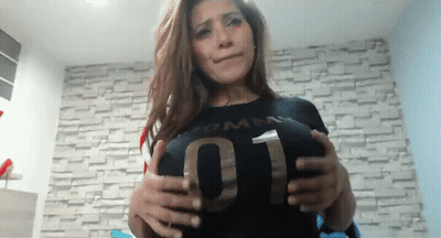 Big Tits Babe Gives You A Taste Of Her Juicy Boobs GIF