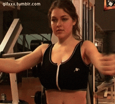 Big Tits Brunette Celebrity Gym Funny Moments GIF