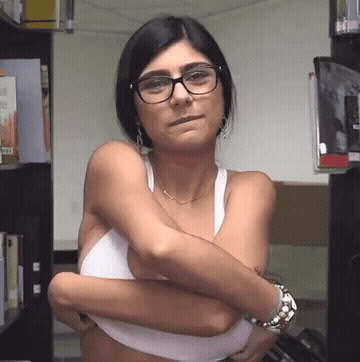 Big Tits Busty Eye Contact Glasses GIF