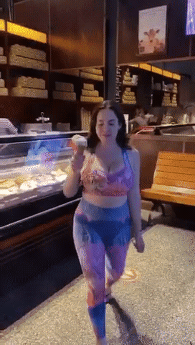 Big Titty BBW In Pink Leggings GIF
