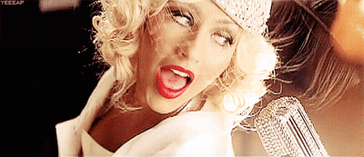 Blonde Celebrity Christina Aguilera's Big Tits And Open Mouth GIF