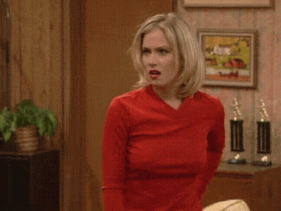 Blonde Celebrity Kelly Bundy's Sexy Pokies GIF