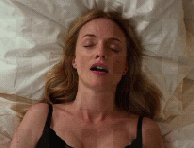 Blonde Celebrity Masturbating Non-Nude: Heather Graham's Open-Mouthed Orgasm GIF